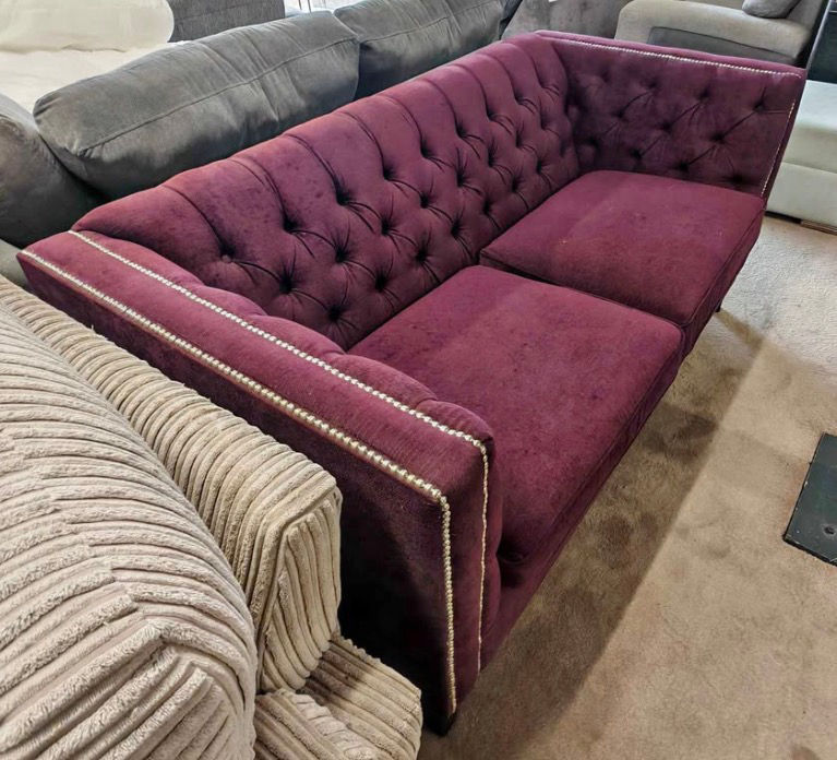 Thumbnail: Next Purple fabric 2 seater sofa.