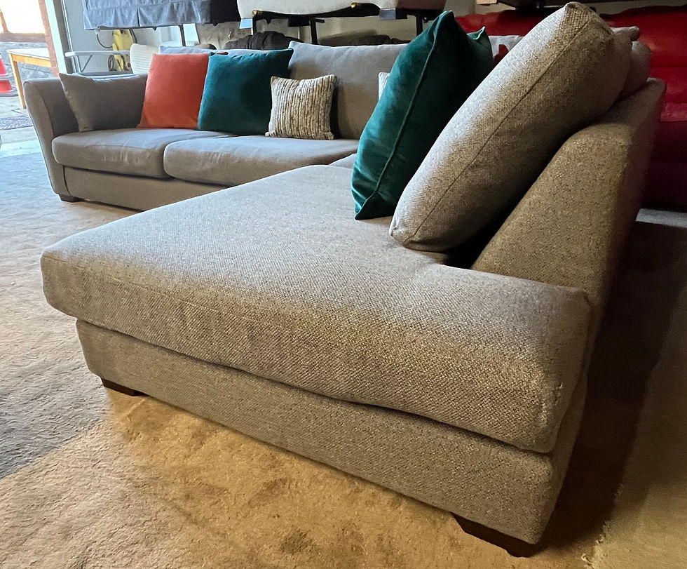 Thumbnail: Large Grey fabric corner sofa in excellent condition 