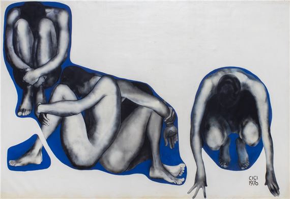 Cici TOMMASEO SURSOCK, L’Homme Doit Etre Libre. Oil on canvas. 210 x 300 cm, 1970