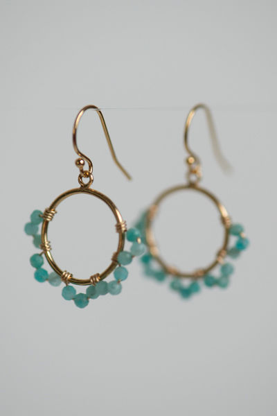 Thumbnail: Amazonite Gold Filled Drop Earings