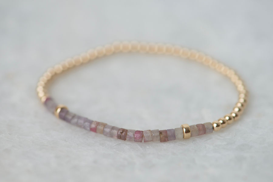 Thumbnail: 3mm Gold Filled Beads & Tourmaline Discs