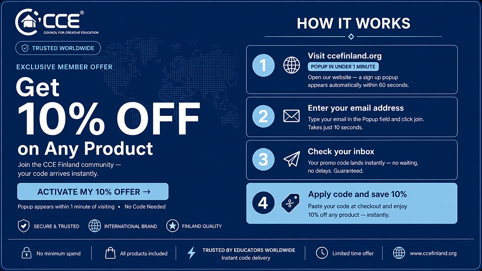 Join the CCE family today and enjoy an exclusive 10% OFF on any product!