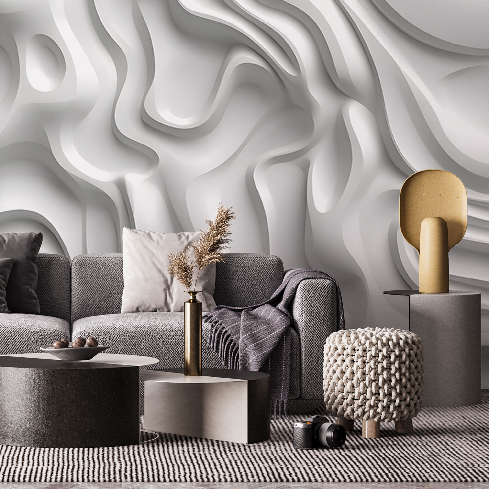 White seamless texture wavy background