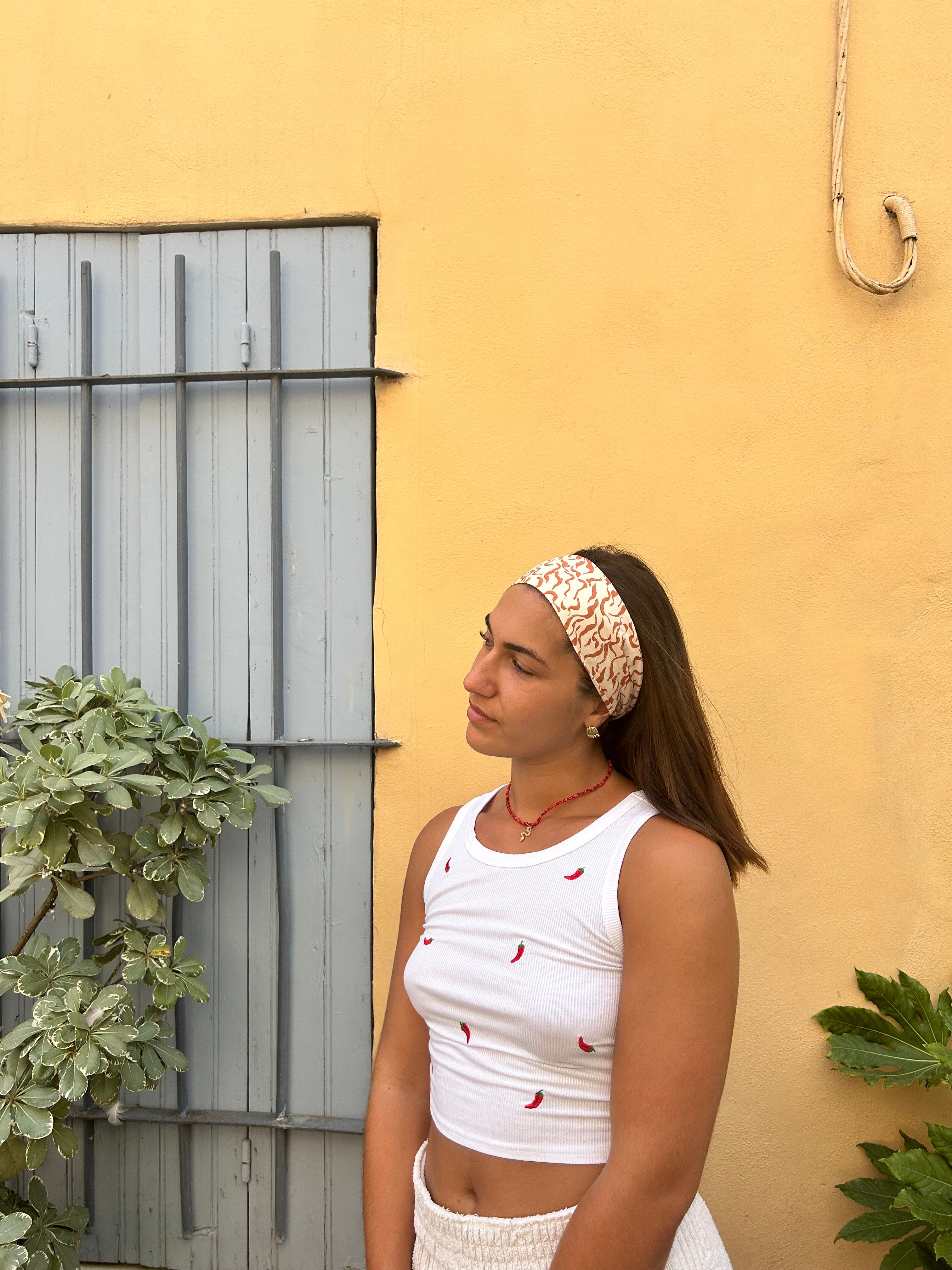 Bandeau fait main en popeline de viscose et dentelle, accessoire cheveux élégant Les Copines d’abord.