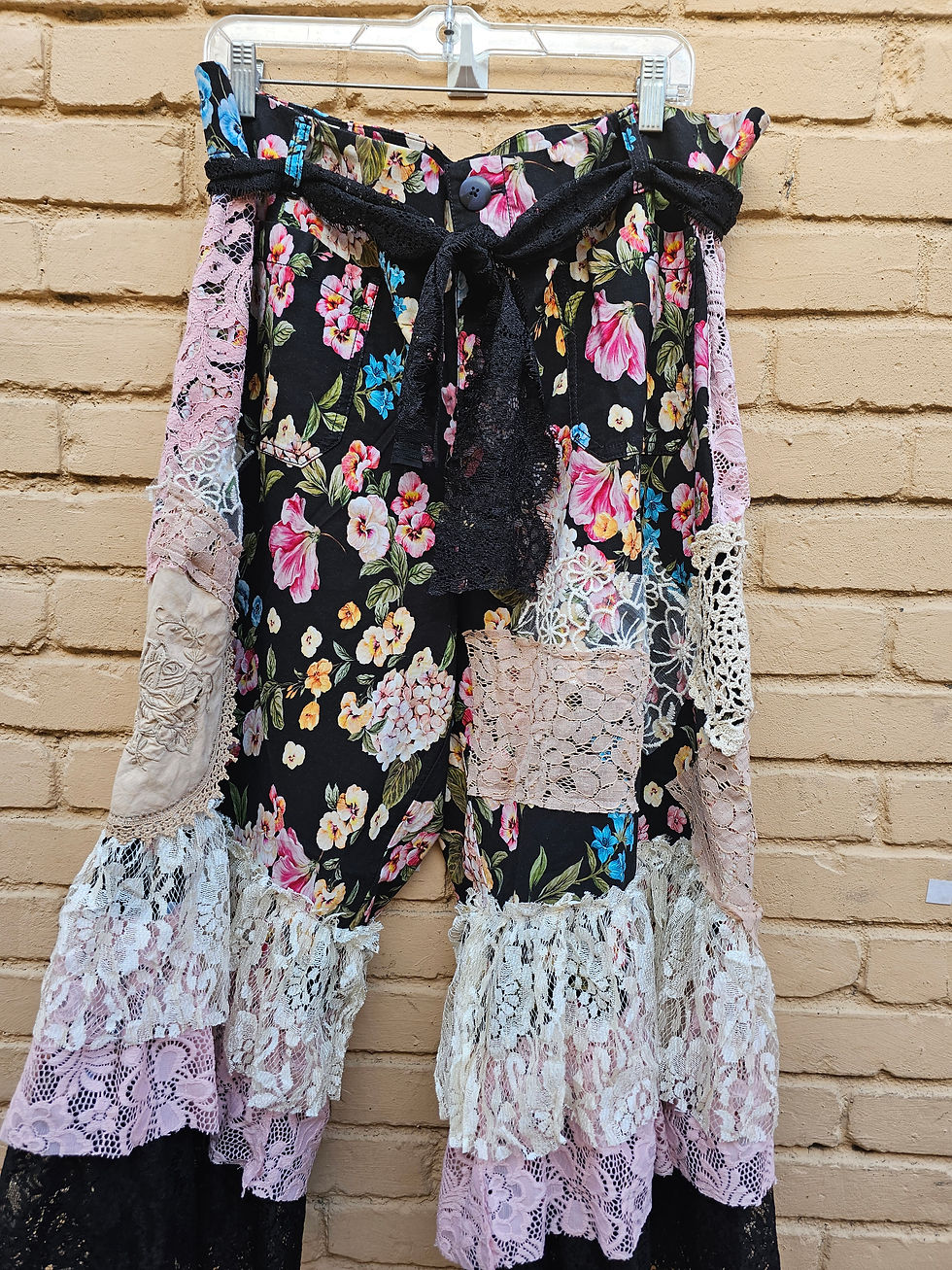 Thumbnail: Upcycled vintage palazzo pants free size 