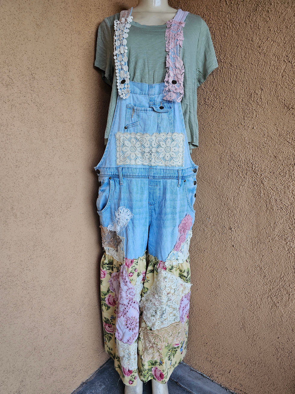 Thumbnail: Upcycled vintage overall free size