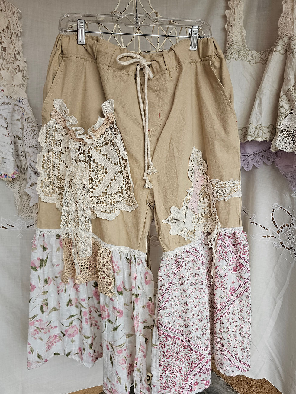 Thumbnail: Upsycd vintage, it's one of the kind of Palazzo pants free size.
