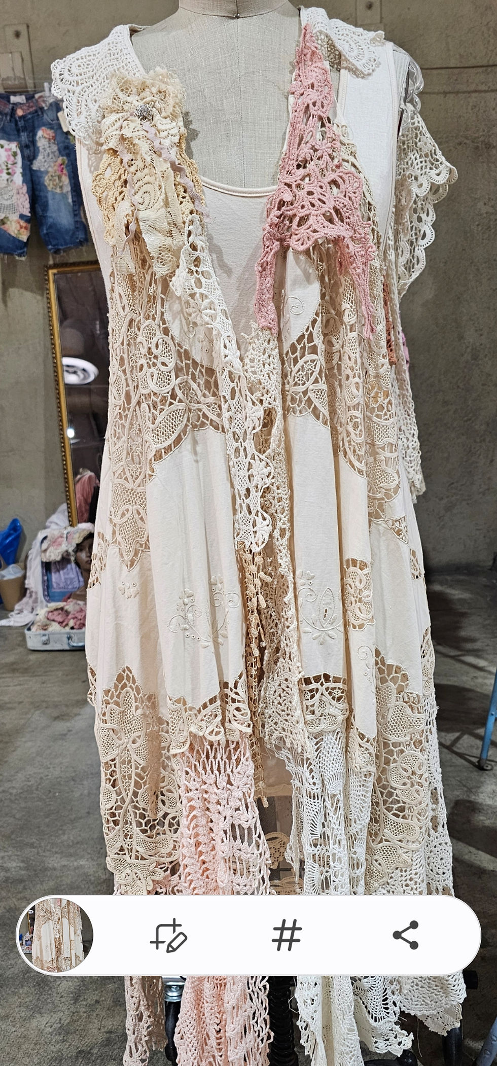 Thumbnail: Upcycled vintage  kimono free size.