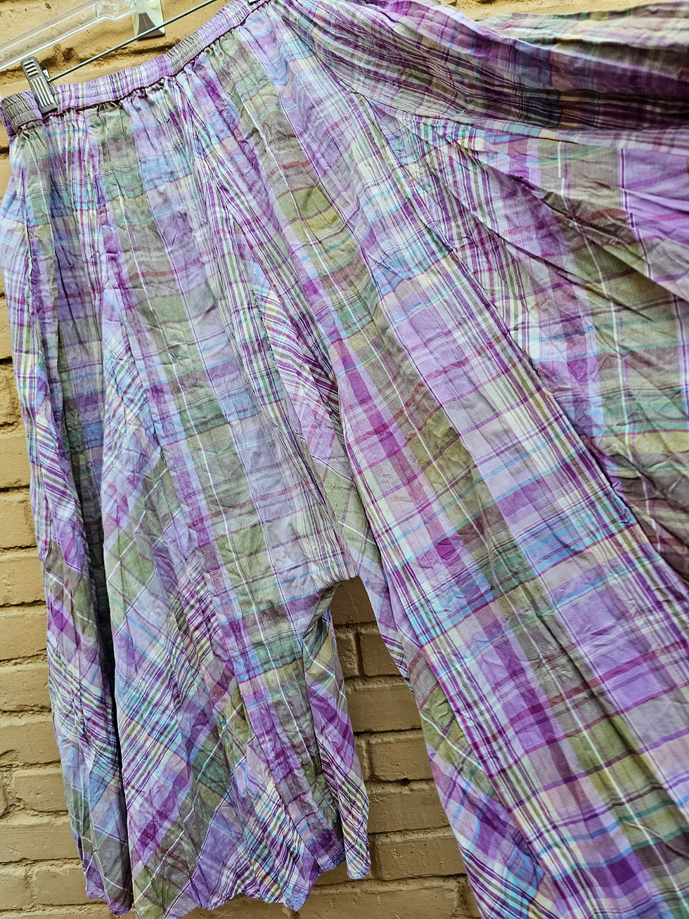 Thumbnail: Upcycled vintage sweater palazzo, pants, free size.