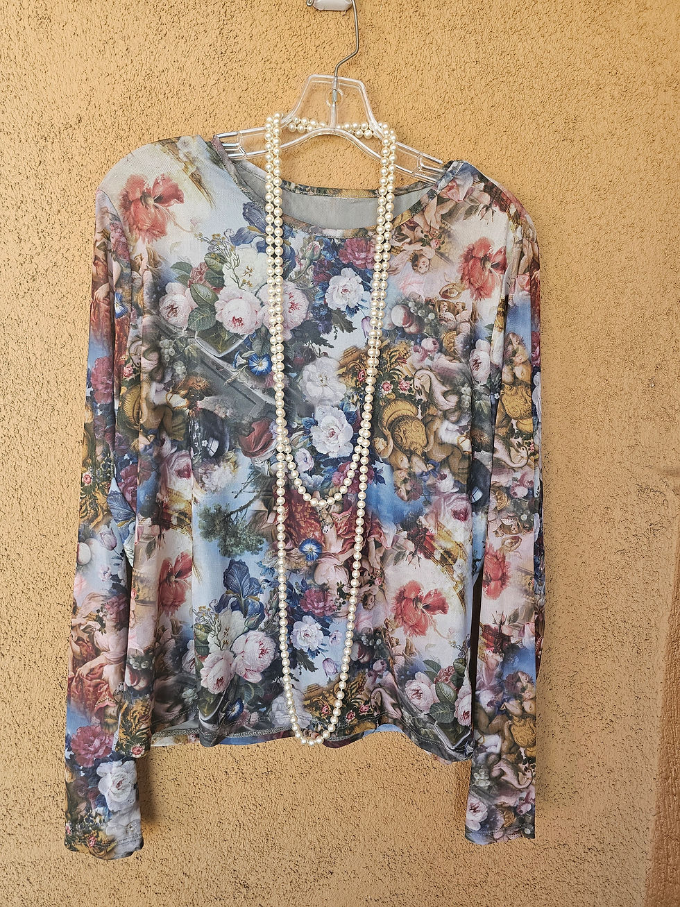 Thumbnail: Upcycled vintage boho tunic top small, medium, large, extra large