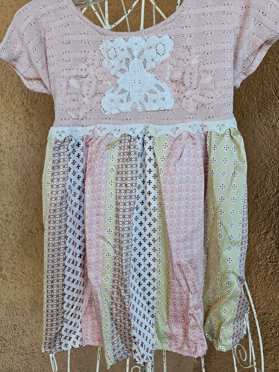 Thumbnail: Upcycled vintage baby dress size 18 to24m