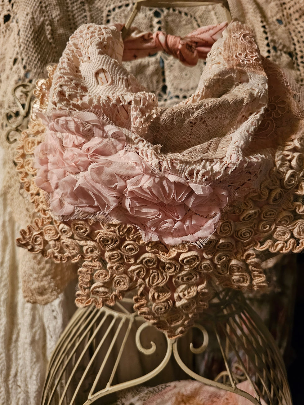 Thumbnail: Upcycled vintage boho style neck peeps.