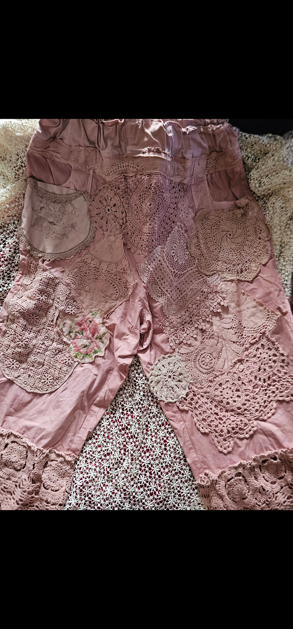 Thumbnail: Upcycle vintage palazo pants Free size elastic waste