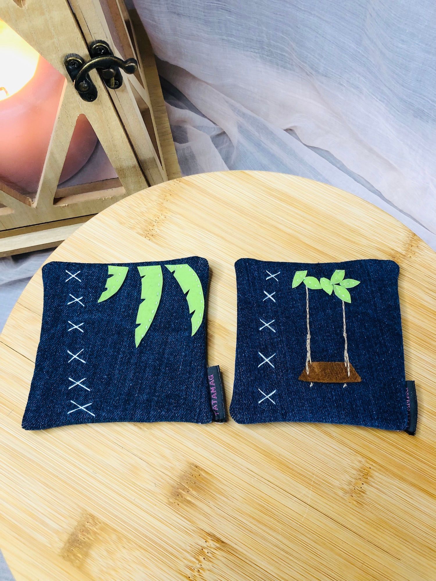 Sous-verre Duo "Jean palmier et balançoire"