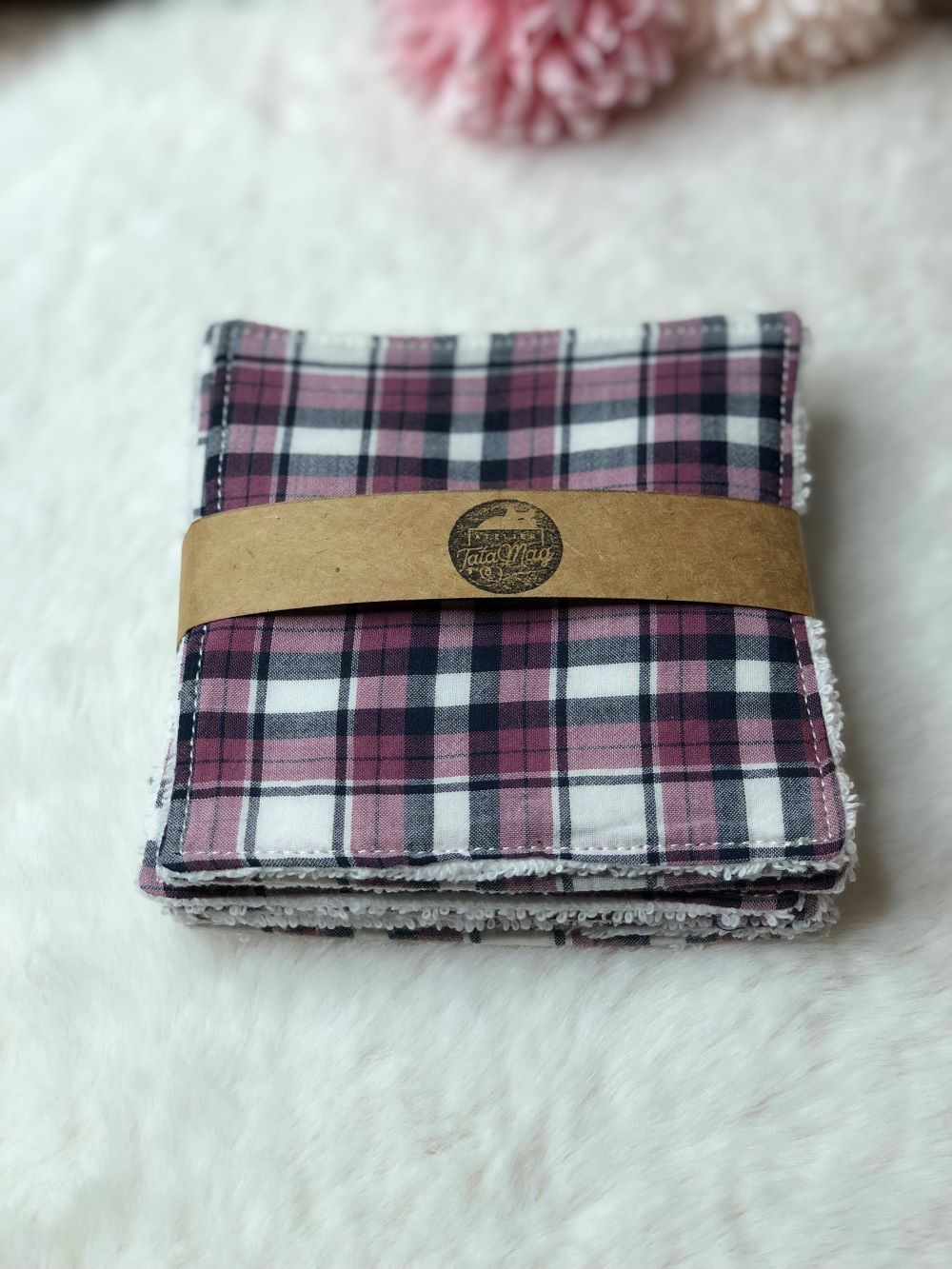 Lingettes "écossais violet et bleu marine"