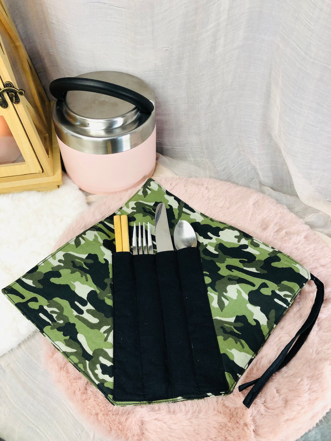 Trousse à couverts compartimentée "Camouflage"