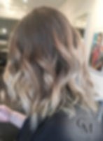Claudette Markovic high contrast blonde ombré medium hair.