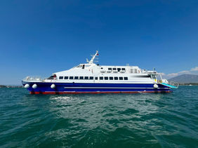 S2830-1 349-passenger high-speed catamaran ferry for sale, starboard profile at sea