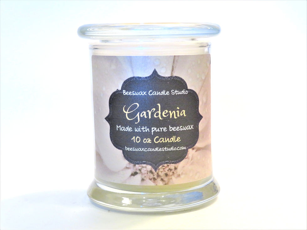 GARDENIA scented pure beeswax 10 oz candle