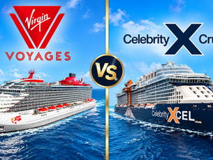 Virgin Voyages and Celebrity Cruises ships compared side by side