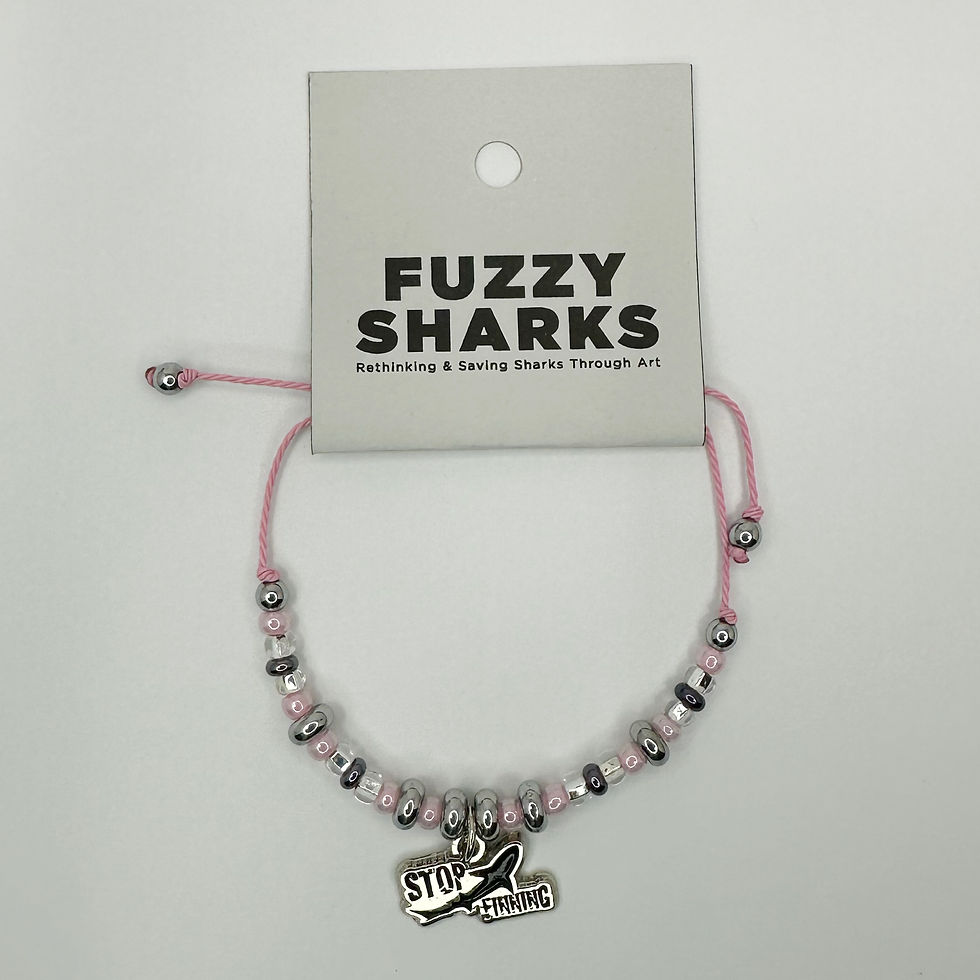Thumbnail: Stop Shark Finning Adjustable Bracelet - Handmade