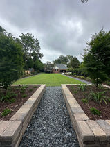 Raised planter boxes installed during a backyard renovation in Summerville, Augusta GA