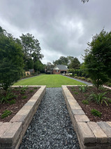 Raised planter boxes installed during a backyard renovation in Summerville, Augusta GA