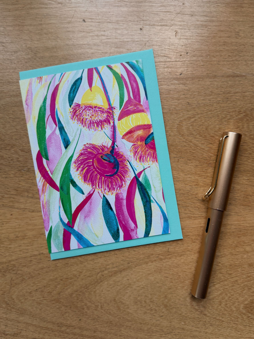 Thumbnail: Pink Flowering Gum greeting card