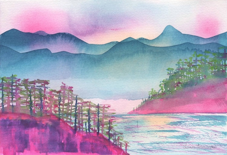 Thumbnail: Two Mornings Teal print