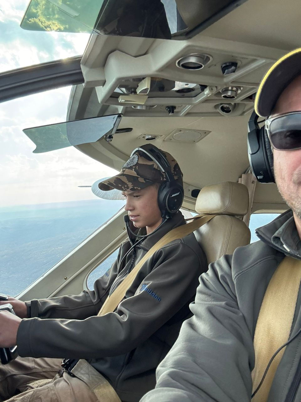 Pilots flying an aircraft