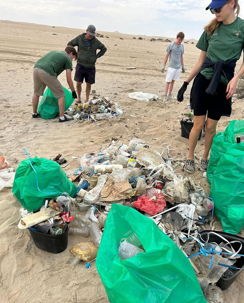 Cleanup on beach