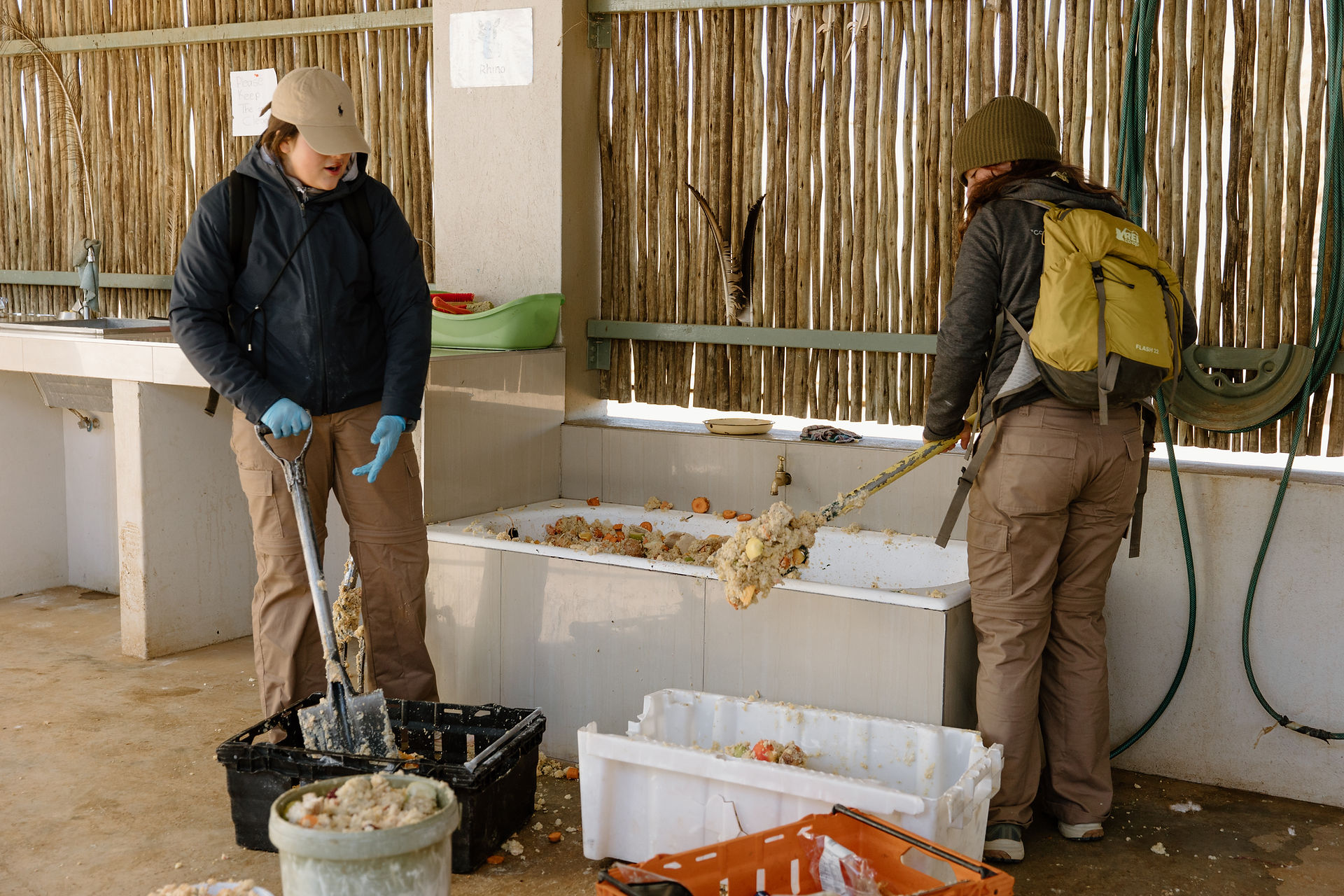 Volunteers working