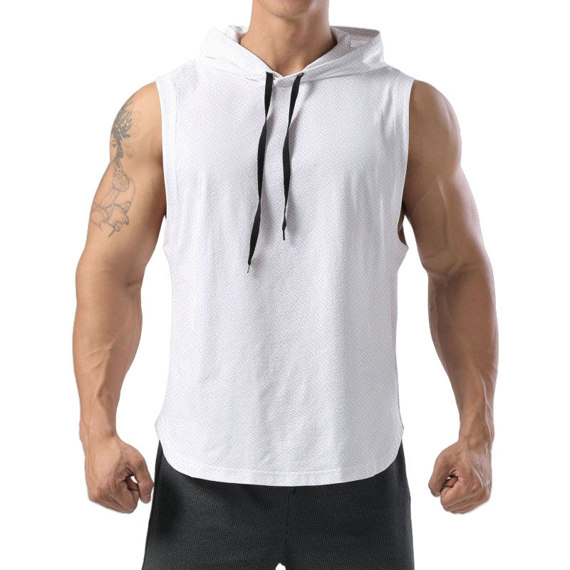 Miniatura: Mens Sleeveless Hooded Tank Tops Summer Gym Bodybuilding Fitness Sport Workout S