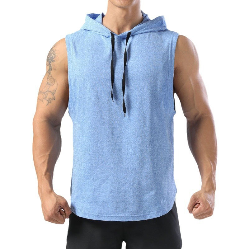Miniatura: Mens Sleeveless Hooded Tank Tops Summer Gym Bodybuilding Fitness Sport Workout S