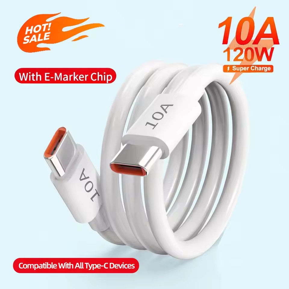 Miniatura: 1/3Pcs 10A Cable 120W Super Fast Charging Type C To Type C Cable Highspeed Data 