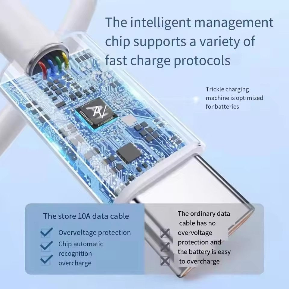 Miniatura: 1/3Pcs 10A Cable 120W Super Fast Charging Type C To Type C Cable Highspeed Data 