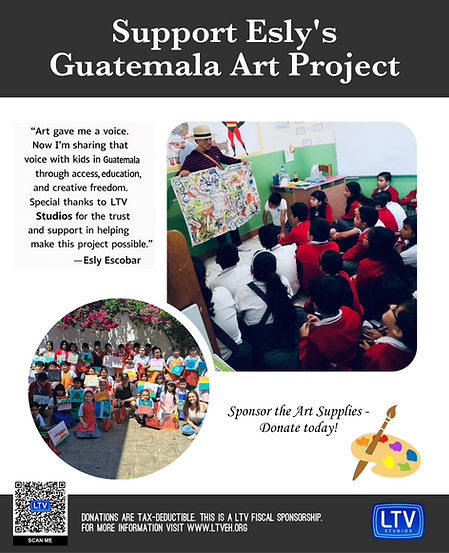 What does my donation cover?
$25 – Basic Art Kit
This package provides one child with essential tools to begin drawing and creative expression.
Includes:
Sketchbook (softcover)
Pencils
Eraser
Pencil sharpener
Crayons or colored pencils
Glue stick
Safety scissors
$50 – Creative Explorer Kit
This package provides one child with drawing and painting supplies to expand creativity and visual storytelling.
Includes everything in the Basic Art Kit, plus:
Watercolor paint set
Watercolor paper pad
Paintbrush set
Washable markers
Pencil case
$100 – Full Art and Learning Kit
This package provides one child with a complete creative and educational art experience.
Includes everything in the Creative Explorer Kit, plus:
Art activity book or art history book (paperback)
Additional sketchbook
Fine-tip markers
Collage materials (construction paper, origami paper, stickers)
Notebook for ideas and journaling
$500 – Clean Water, Cool Air Campaign
Children in this region of Guatemala often don’t have access to a clean water supply, resulting in serious long-term health issues. This effort is specific to the Agua Calientes School. A gift of $500 provides a water filter and a fan so that children can learn in a healthy, comfortable environment.