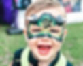 Child with face painted - professional face painter hire Essex - MMENT