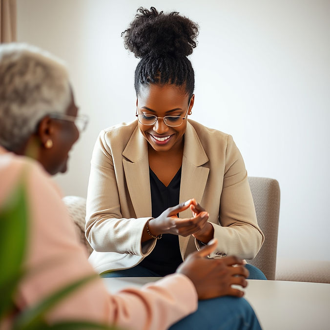 create an image for an african american therapist working with a client.jpg