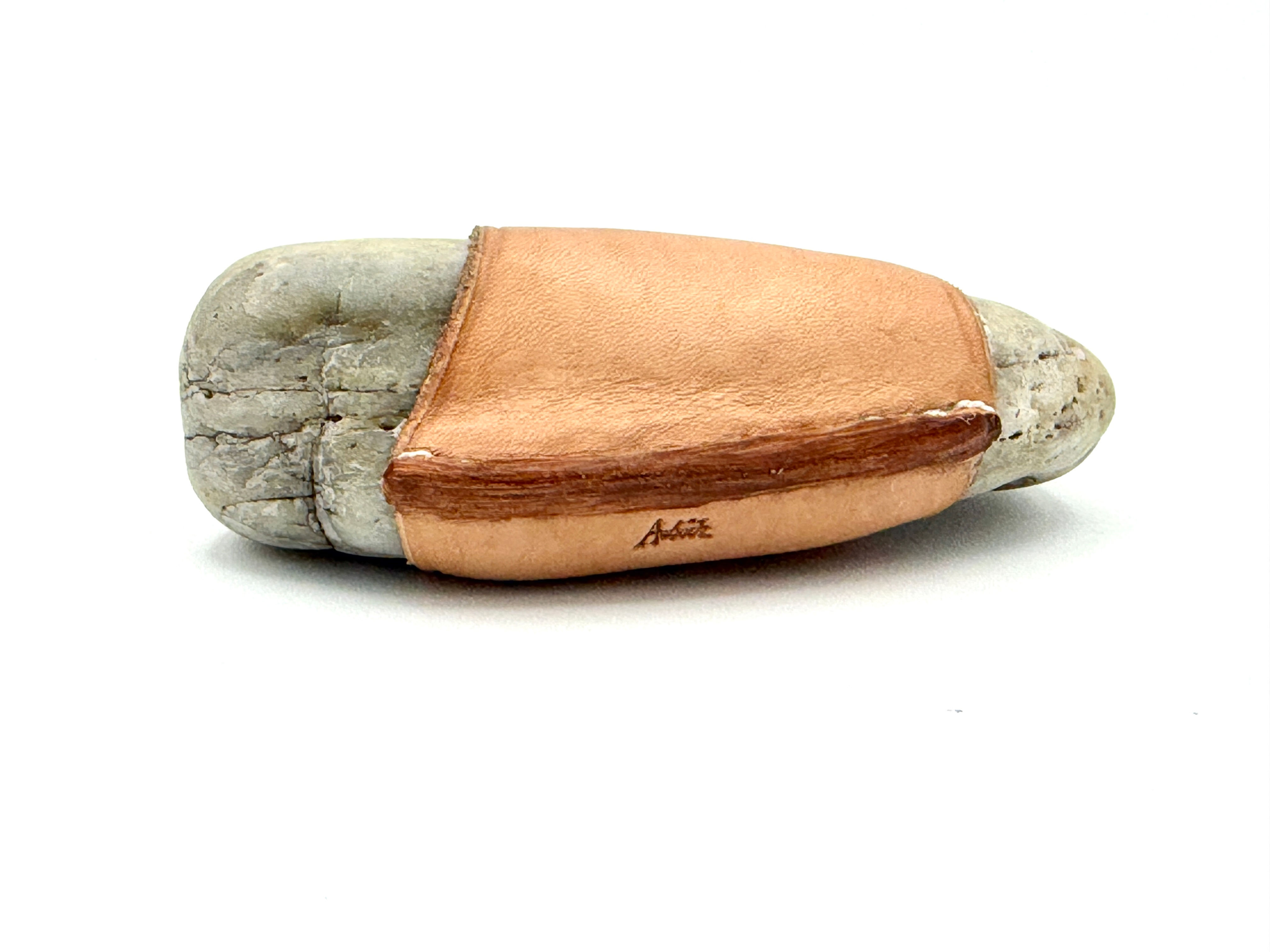 Carl Auböck Paperweight Stone Wrapped in Leather #4339