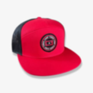 C3 Seven Panel Hat (color variation). Circle Patch in Red/White/Black