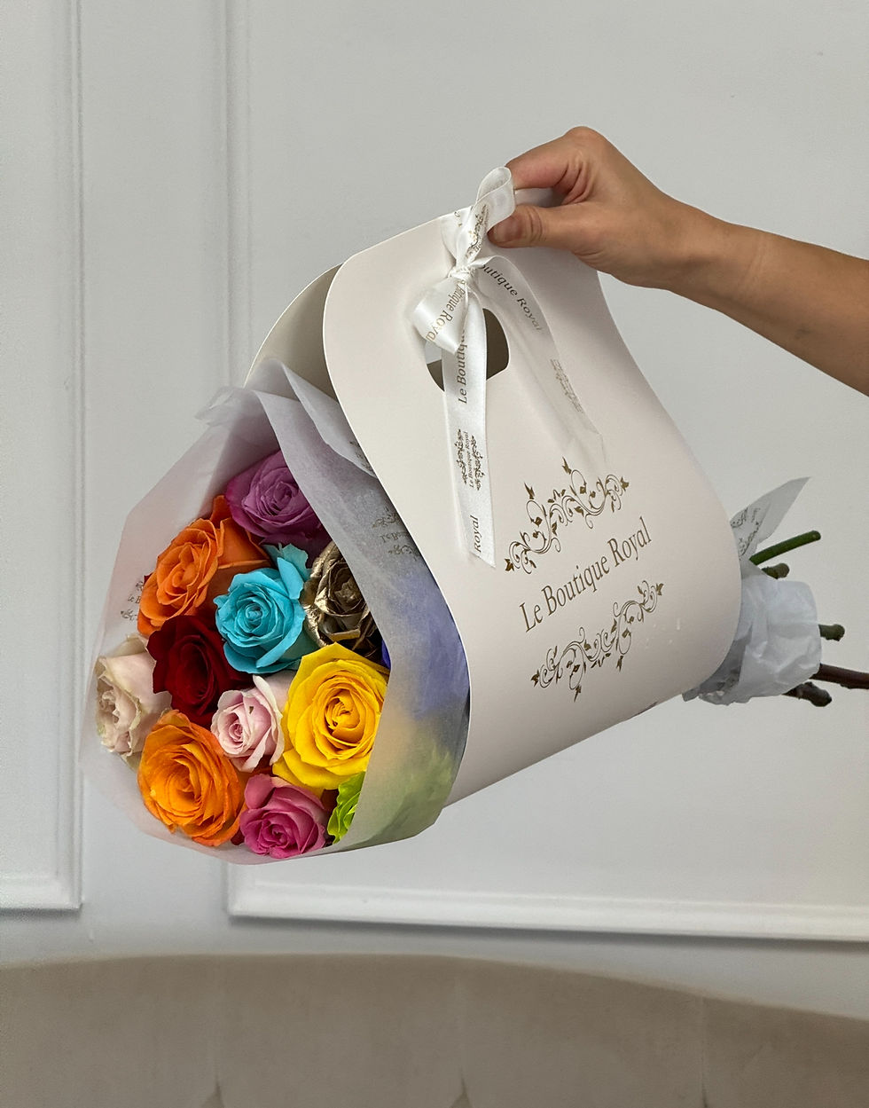multicolor long stem roses