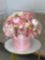 Pink Mix Of Flowers With Decorative Pumpkins