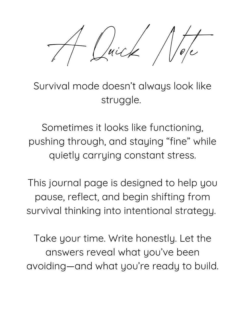 Introduction page of Releasing Survival Mode guided money mindset journal PDF download by Megan Dee Ann