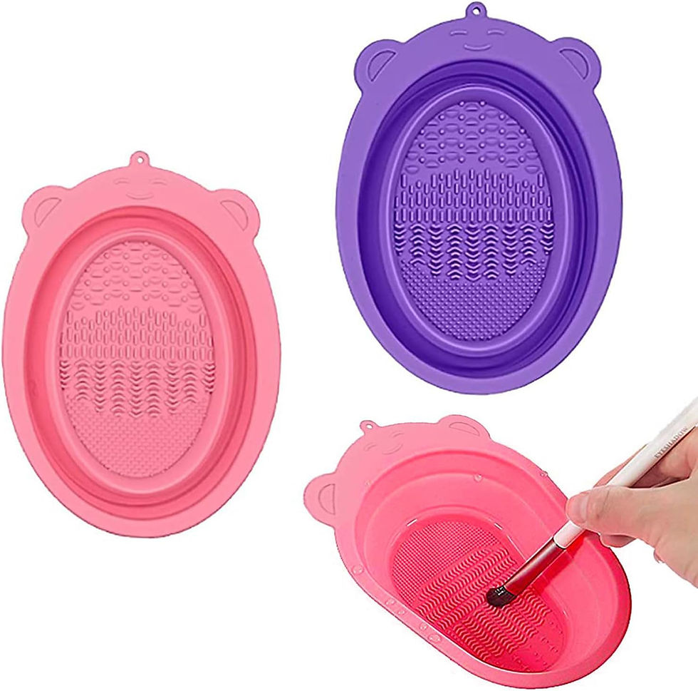 Foldable silicone bowl brush cleaners. Perfect for hand-free clean up.