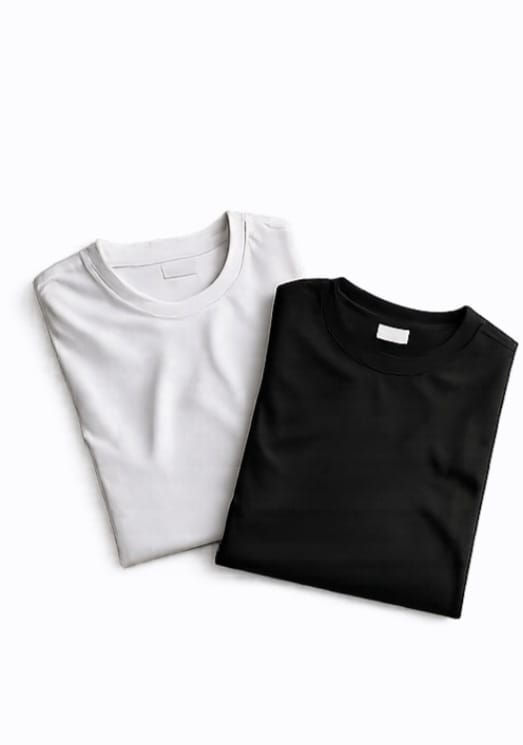 Folded white and black Rio urban t-shirts