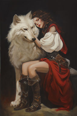 Acrylic painting | Painting | Ellie Rich Artistry | Painting of a Girl | Lady paining | Artist | Red Riding Hood