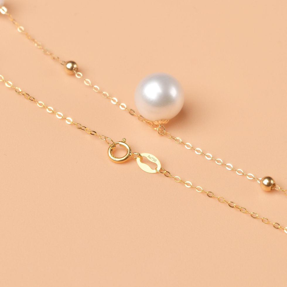 Thumbnail: 18K solid Gold and Natural Freshwater Pearl Necklace