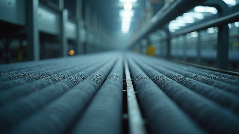 Close-up view of industrial evaporator heat exchanger tubes