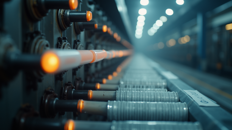 Close-up view of industrial evaporator tubes in operation